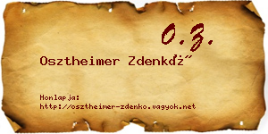 Osztheimer Zdenkó névjegykártya